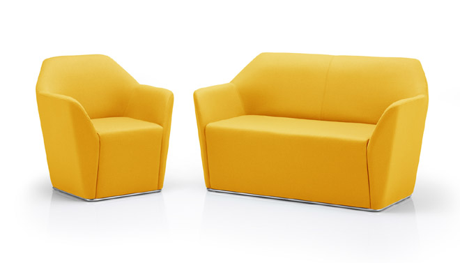 Chamfer reception sofa and chair yellow