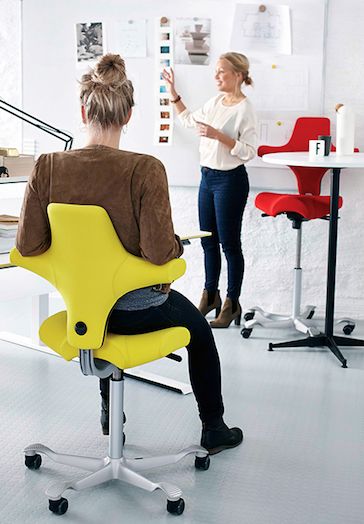 capisco chair home office yellow