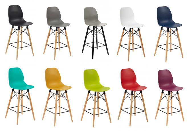 Eames style Wood Leg High Chairs