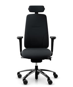 RH Logic 220 Ergonomic Chair With Headrest Black + Black Base - In Stock